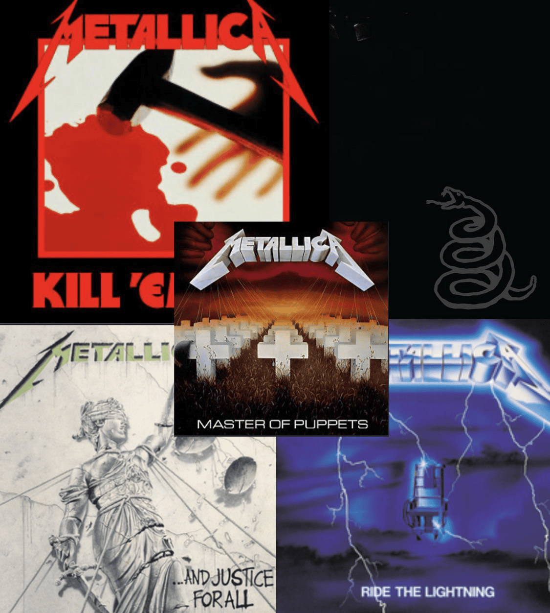 METALLICA First Five Studio Albums Coloured Vinyl Bundle JWrayRecords