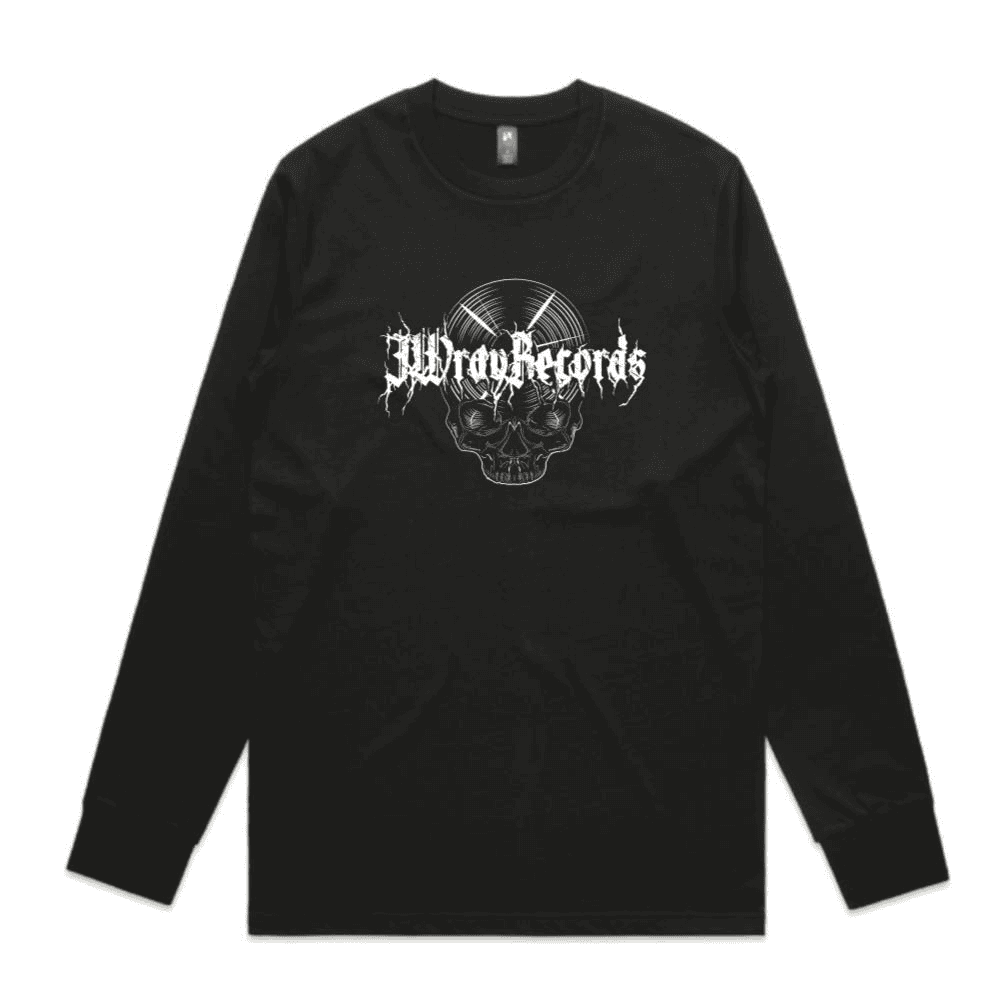 JWrayRecords Official Vinyl Skull Long Sleeve Shirt - JWrayRecords