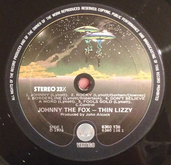 THIN LIZZY - Johnny The Fox (VG/VG+) Vinyl - JWrayRecords