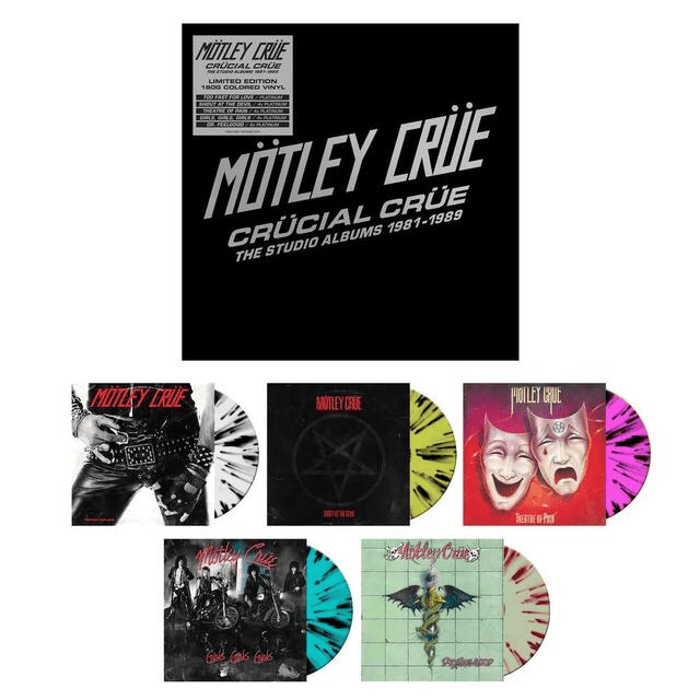 MOTLEY CRUE - Crucial Crue The Studio Albums 1981-1989 (NM/NM) Vinyl Box Set